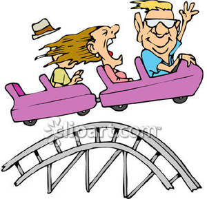 Three people on a. Cartoon clipart roller coaster