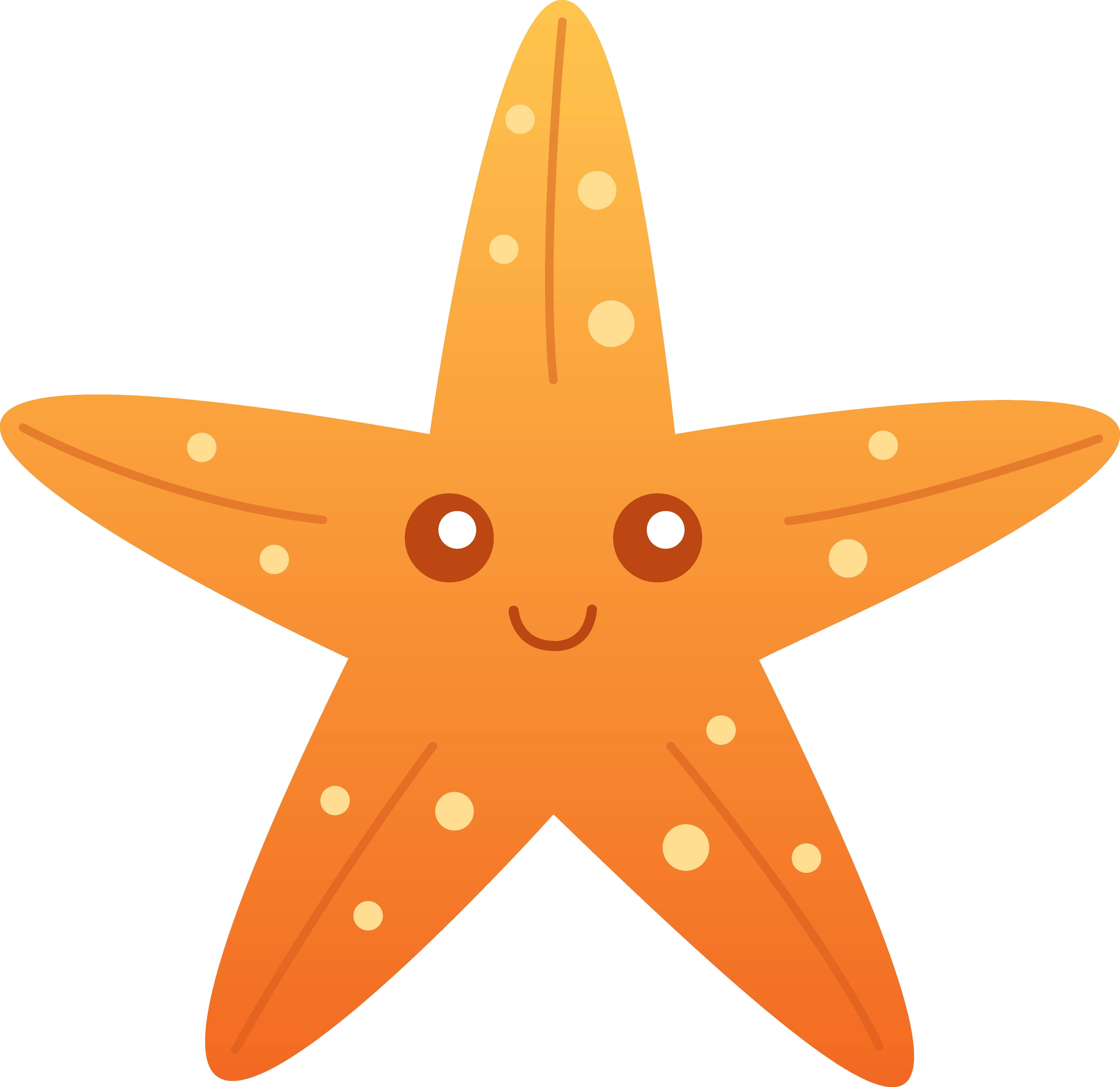 Cartoon clip art orange. Kawaii clipart starfish