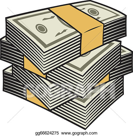 Money clipart vector. Stock big stack of