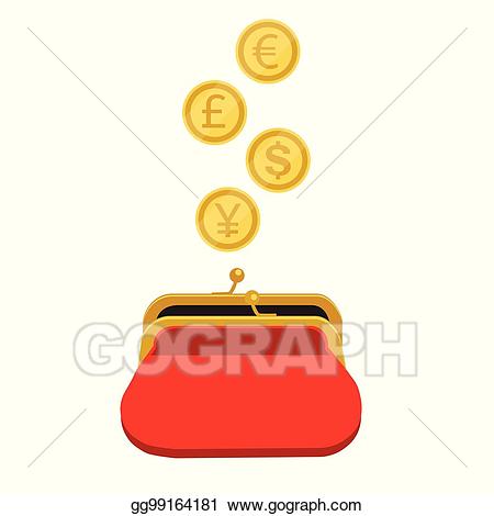 Cash clipart pound. Vector stock purse and