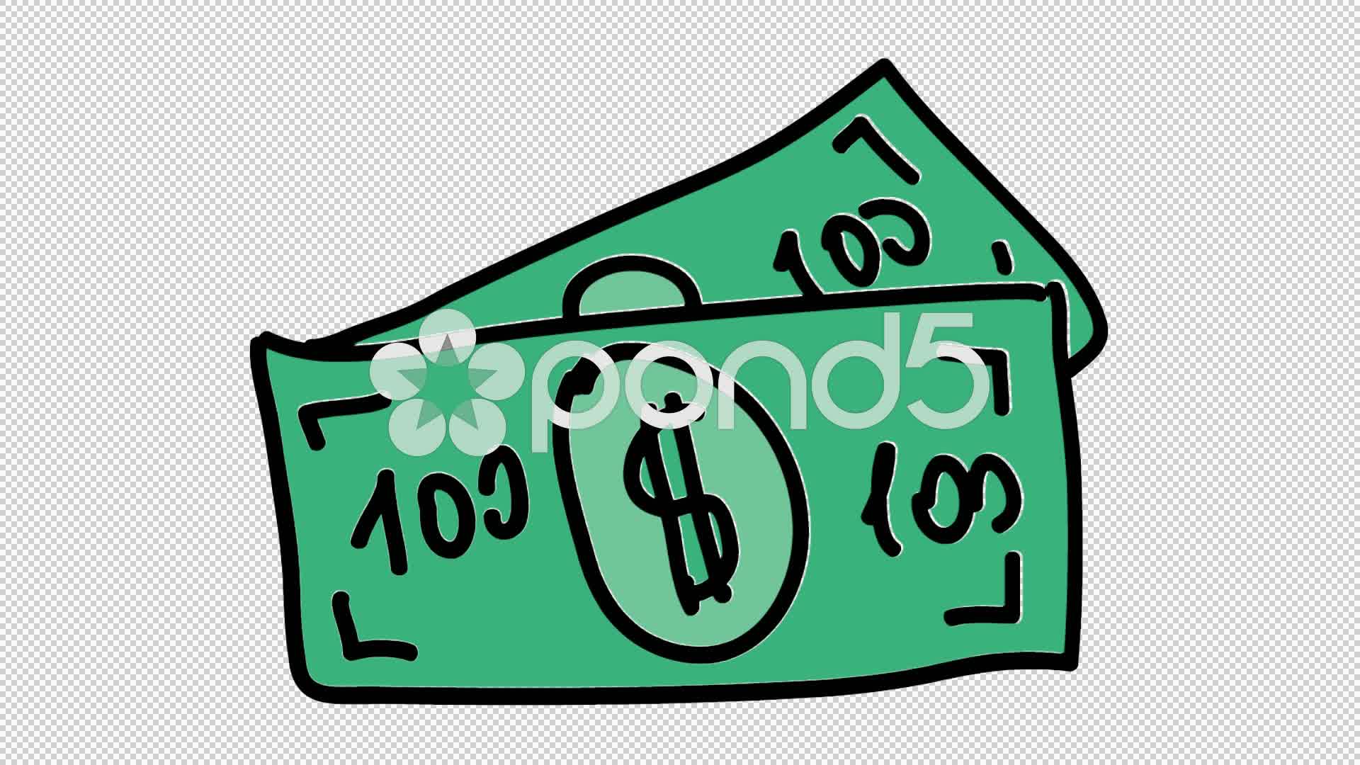 Check clipart cartoon money. Animation with transparent background