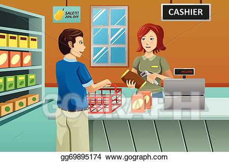 cashier clipart cashier supermarket