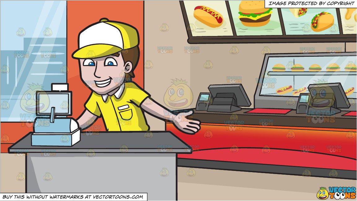 cashier clipart fast food cashier