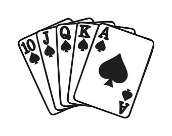 poker clipart black and white