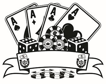 casino clipart black and white