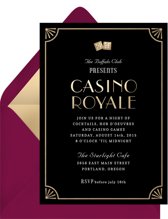 casino clipart invitation template free