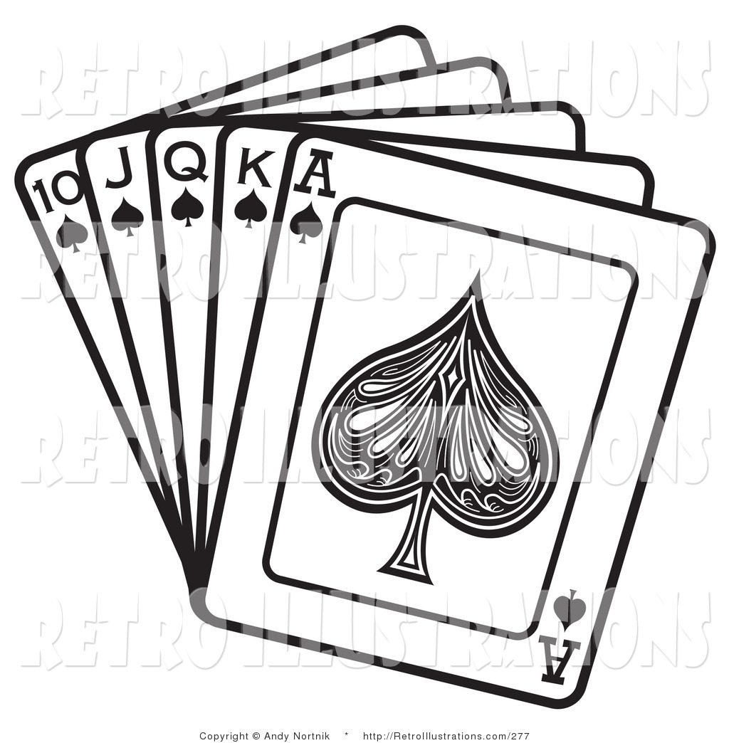 casino clipart line spades ace