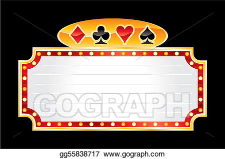 Vector art neon drawing. Casino clipart symbol