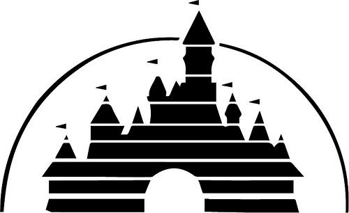 Walt and mickey silhouette. Castle clipart disney