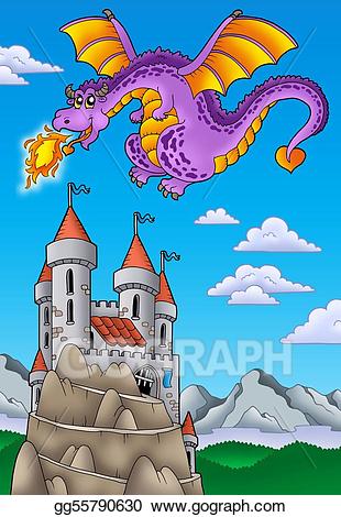 castle clipart dragon