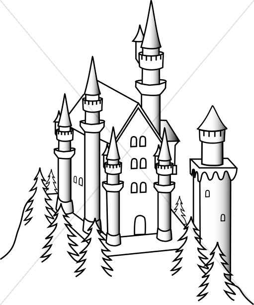 castle clipart forest