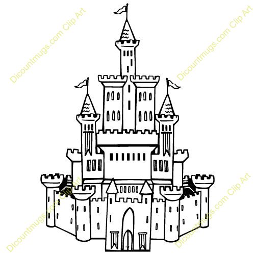 castle clipart line art