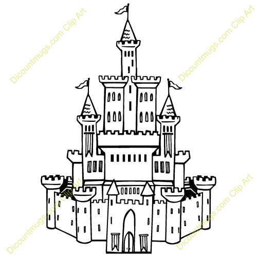 clipart castle line art