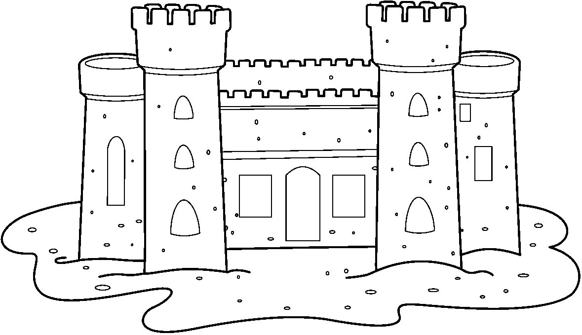 clipart castle line art