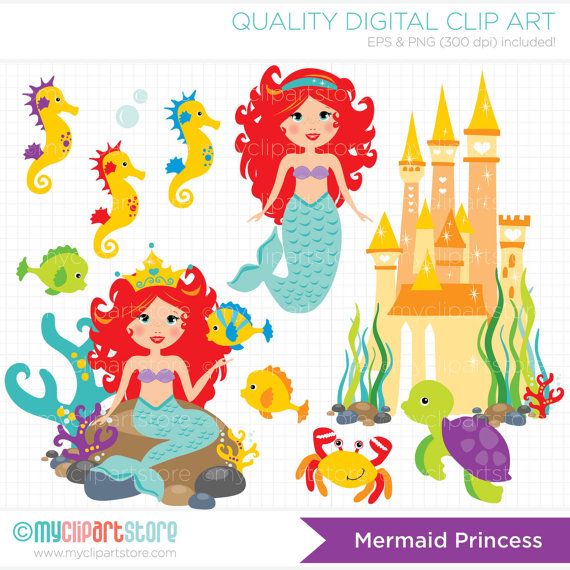 mermaid clipart castle