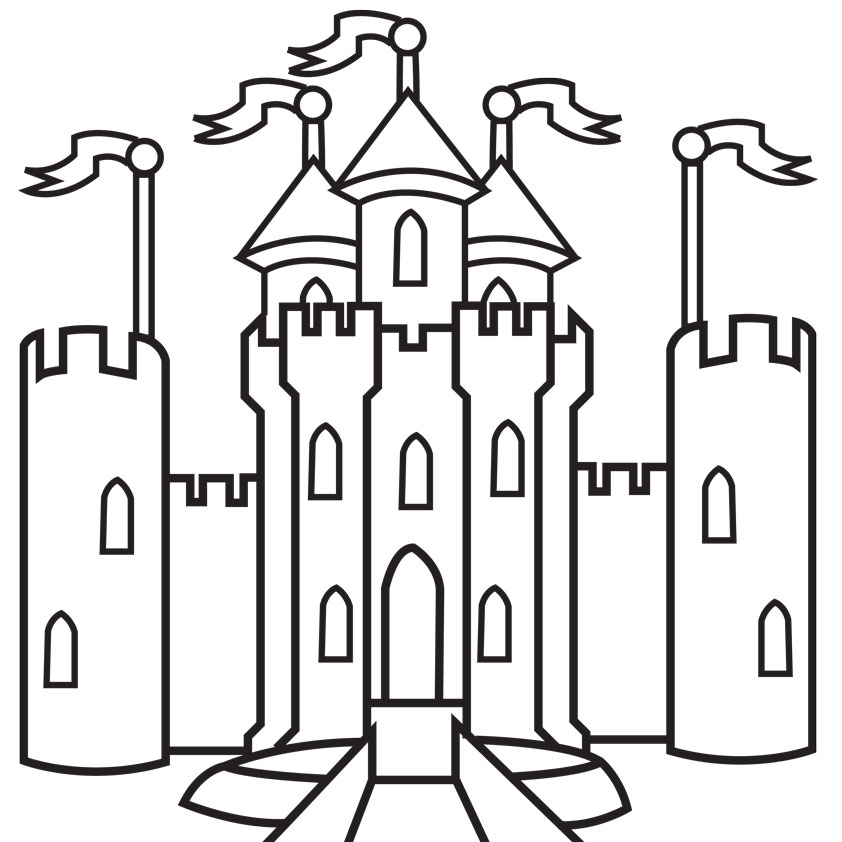 Castle clipart outline. Free drawing cliparts download