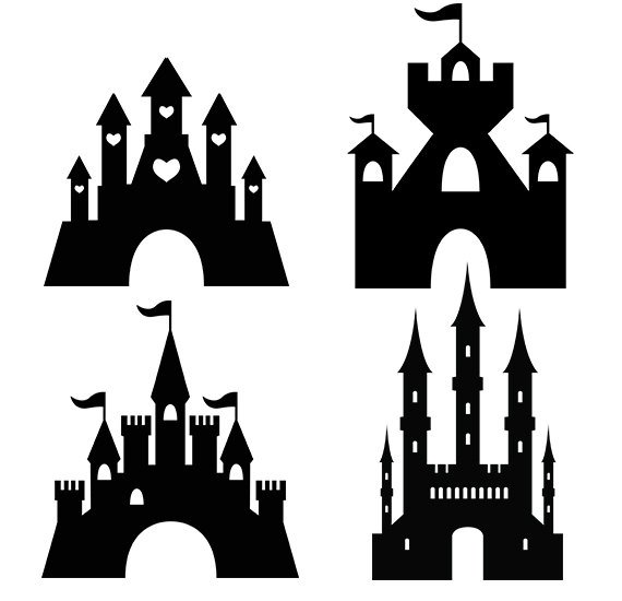 castle clipart silhouette