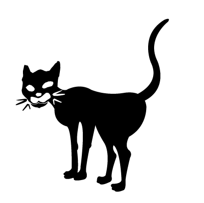 Black free animated gif. Cat clipart animation