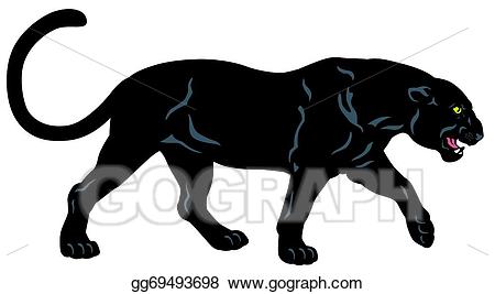 Eps illustration vector gg. Cat clipart black panther