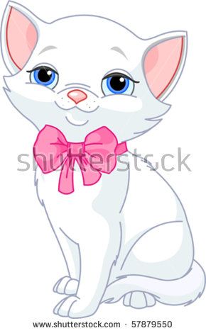 clipart cat bow