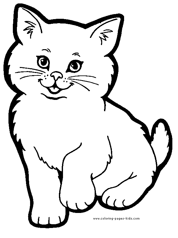 Color page animal coloring. Cat clipart colour