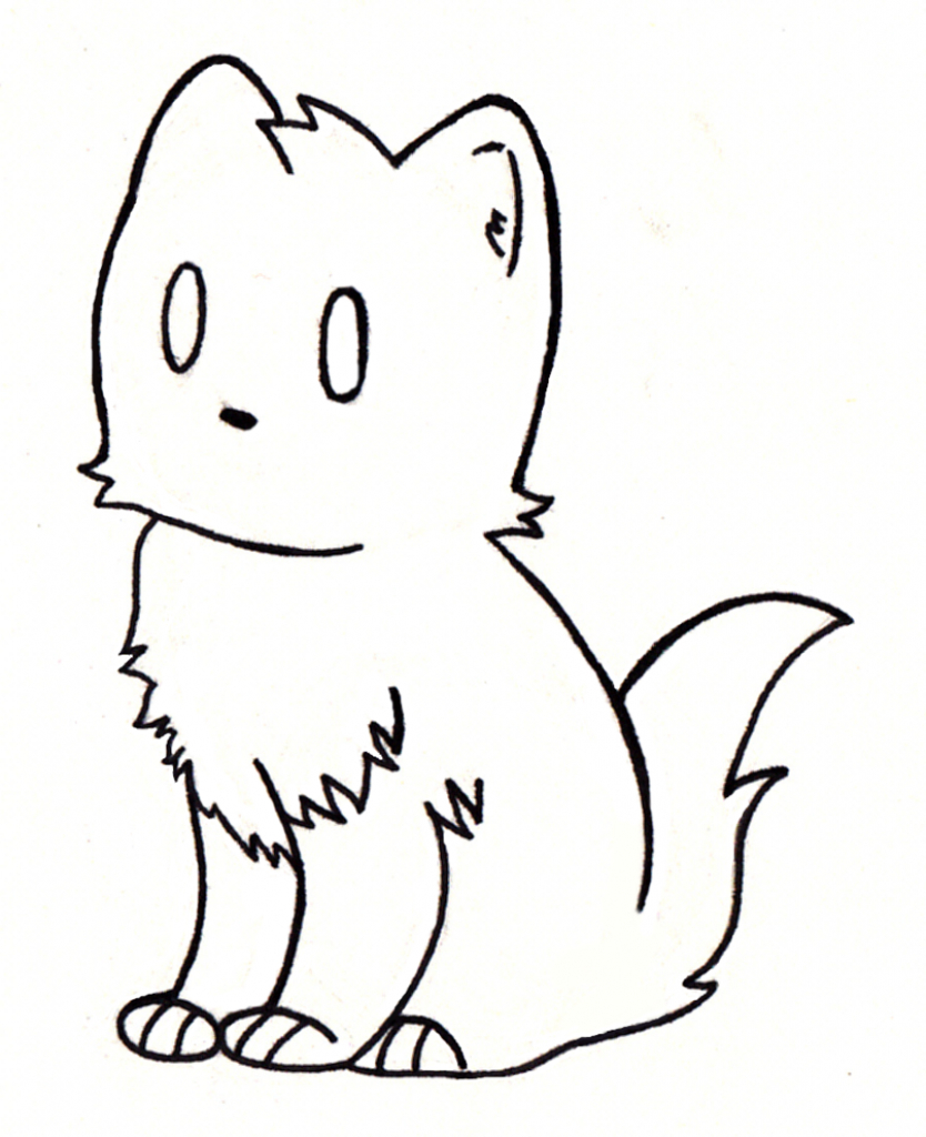 Anime clipart cat. Cute drawings simple drawing