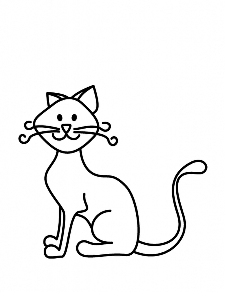 Simple sunset drawing at. Cat clipart easy