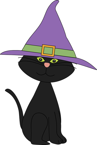 clipart cat witch