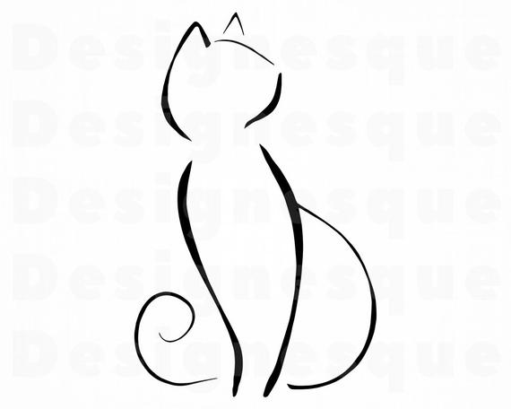 Cat clipart outline, Cat outline Transparent FREE for download on