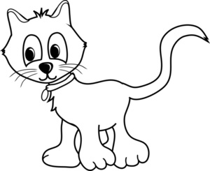 Cat clipart printable. Black and white kitty
