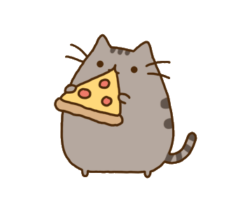 Pizza transparent animated happy. Cat clipart pusheen