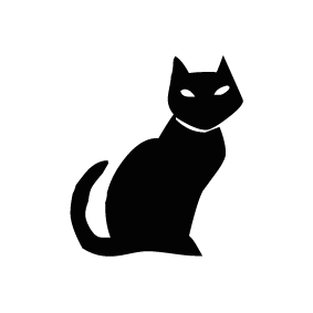 Black silhouette of. Cat clipart shape