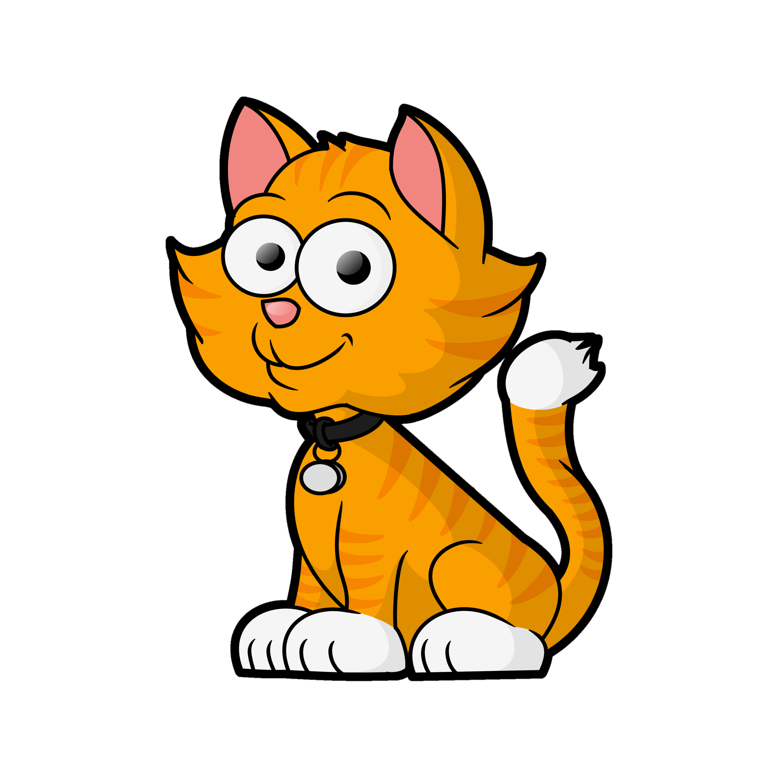 Free cartoon cat vector. Photo clipart animated