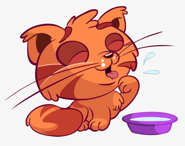 Cat clipart water. Kitten drink cartoon milk
