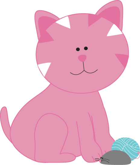 Cat clipart yarn. Clip art images pink