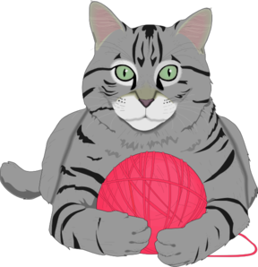Cat clipart yarn. With pink clip art