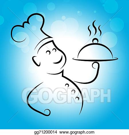 Catering clipart cooker. Stock illustration chef food