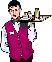 catering clipart hotel server