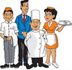 catering clipart hotel server