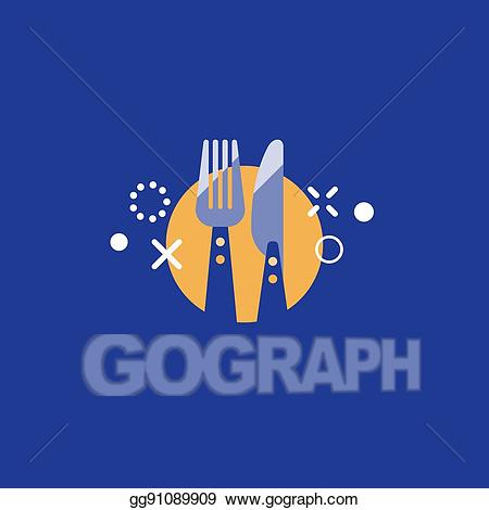 Catering clipart knife fork. Vector illustration logo and