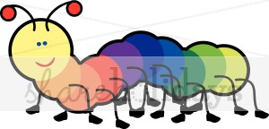 Rainbow party backgrounds. Caterpillar clipart animated