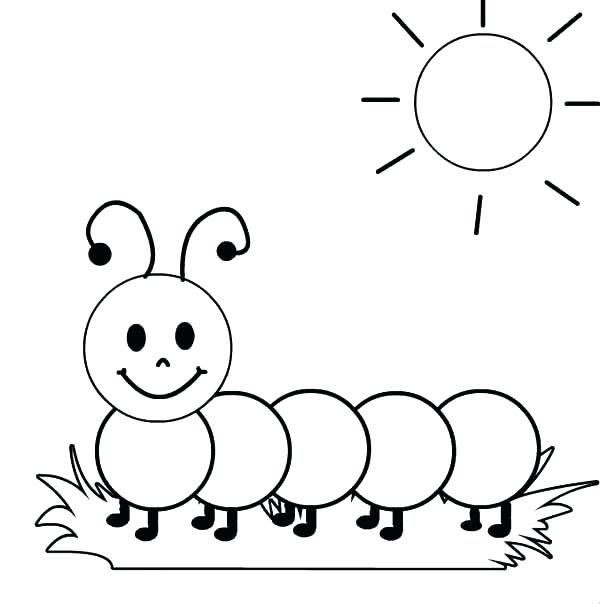 Hungry free printable pages. Caterpillar clipart coloring page