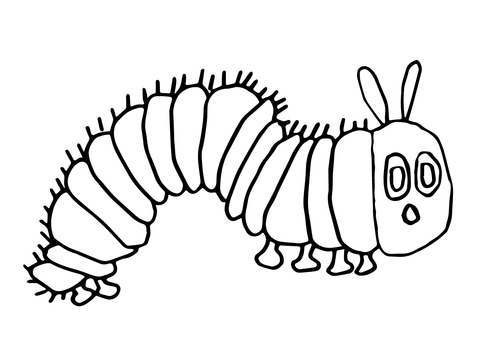 Caterpillar clipart coloring page. Hungry free printable pages