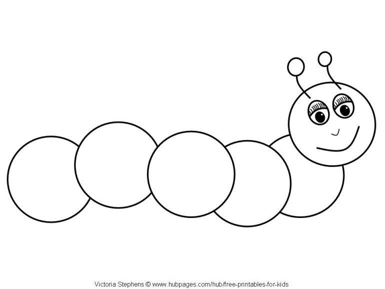 Printable pages for kids. Caterpillar clipart coloring page