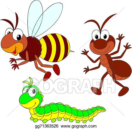 Caterpillar clipart illustration. Vector stock bee ant