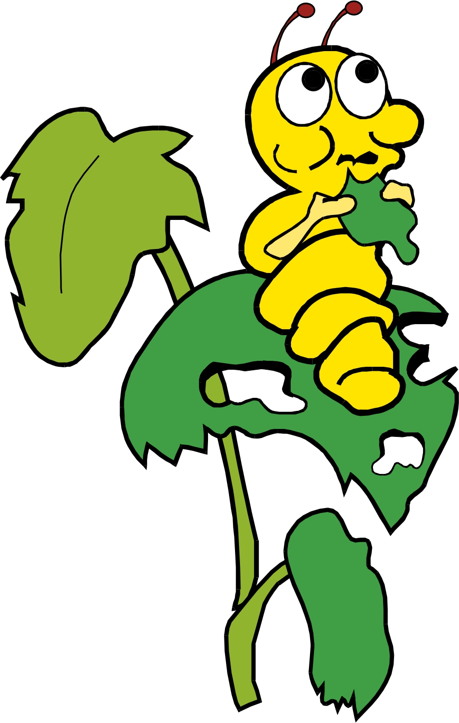  collection of caterpillar. Worm clipart eating plant