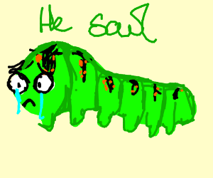 Caterpillar clipart sad. Drawing by paintcauldron