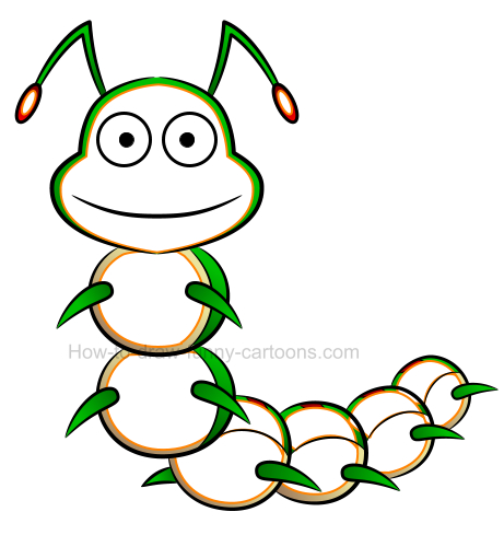 Caterpillar clipart shape. How to create a