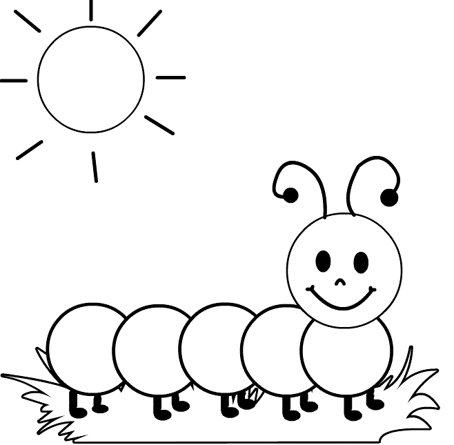 Coloring kids places to. Caterpillar clipart sketch