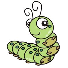 Cartoon butterfly character s. Caterpillar clipart spring
